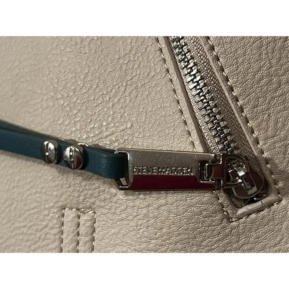 Steve Madden BQUEENIE Bisque Taupe Teal Tote Bag Purse Set NEW Rare - Picture 5 of 14